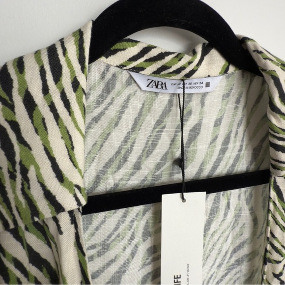 ⚪️ NWT Zara Zebra Print Wrap Midi Dress - Size XS - Picture 3 of 7